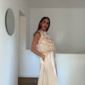 ZARA FLORAL APPLIQUÉ BALLOON TOP